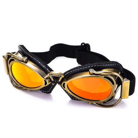 Terrox Motorradbrille mit faltbarem Rahmen und verstellbarem Band – Schutzbrille