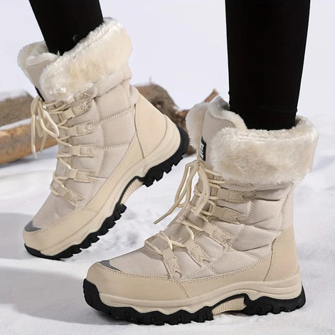 Damen Schnürstiefel mit Plüschfutter und kräftiger Sohle Virella