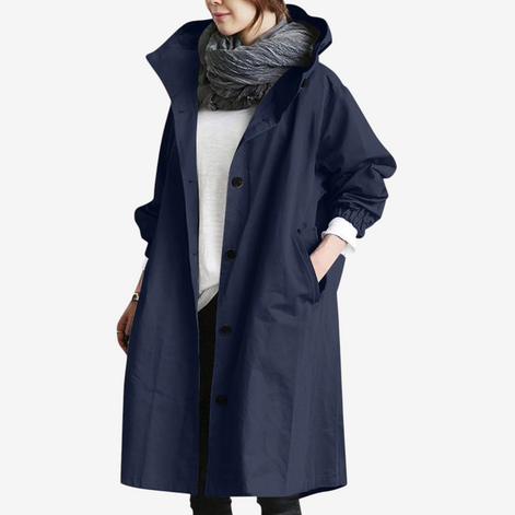 Damen Oversize Trenchcoat mit langen Ärmeln und Seitentaschen – Ardelisse