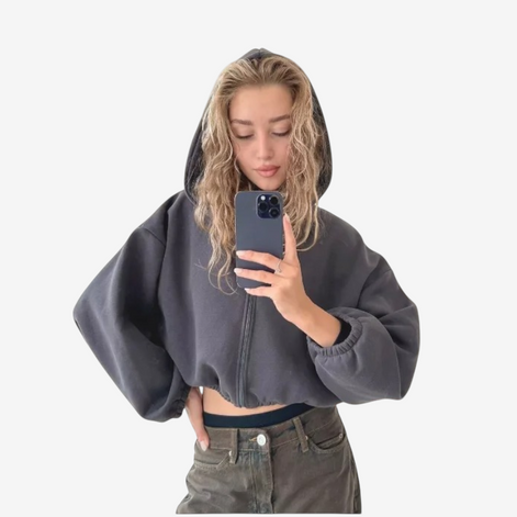Damen Kapuzenjacke mit Reißverschluss und Langarm – Norivelle