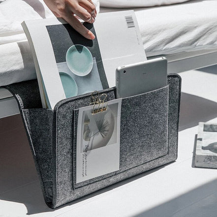 Hängende Aufbewahrungstasche aus Filz für Bett, Sofa und Schreibtisch