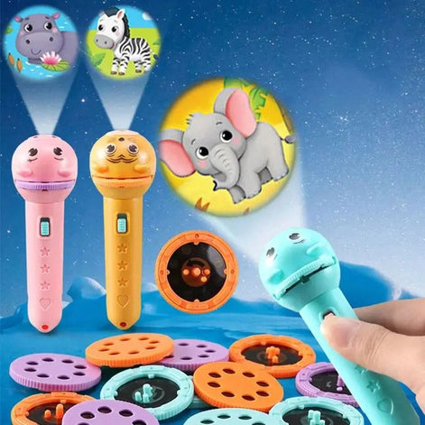 Lumini Projektor-Taschenlampe – Kinder Taschenlampe mit Bildprojektion und Dia-Scheiben