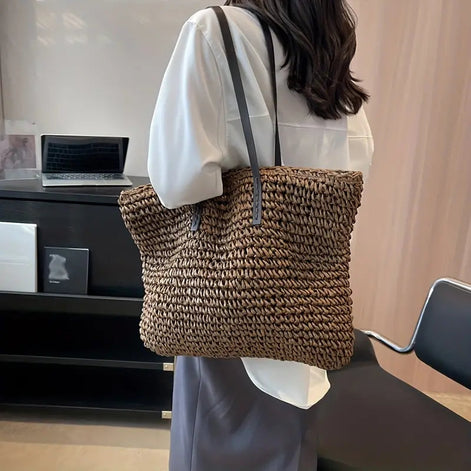 Laymira Damen Shopper aus Naturfasern mit verstellbaren Trägern