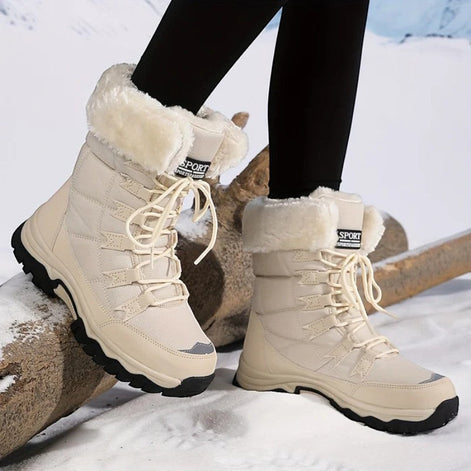 Damen Schnürstiefel mit Plüschfutter und kräftiger Sohle Virella