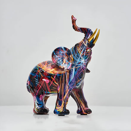 Abstract Colorful Elephant Statue – Vibrant Artistry for Your Home Decor 3