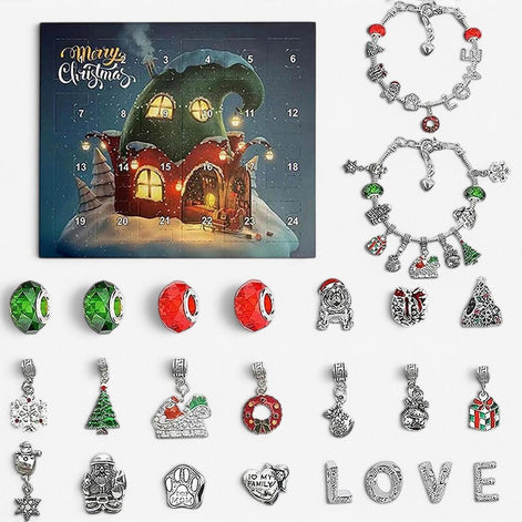 Adventskalender mit Charm-Armband und 24 Anhängern – Charmavella