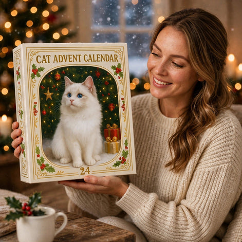 Katzen Adventskalender mit 24 Türchen und Weihnachtsmotiv – Mialvessa