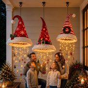 Hängende Weihnachtsdekoration mit LED-Licht und Nikolausmütze – Luminella