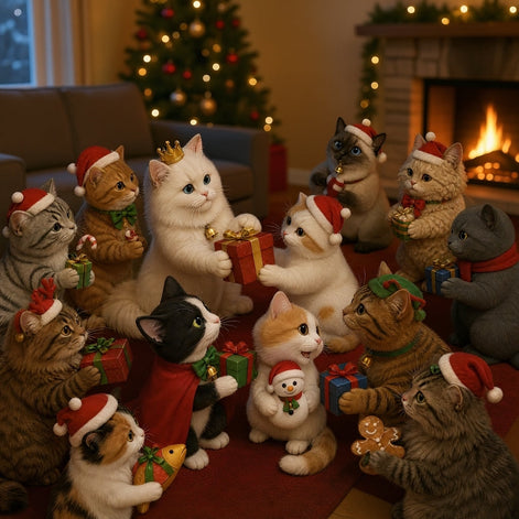 Katzen Adventskalender mit 24 Türchen und Weihnachtsmotiv – Mialvessa