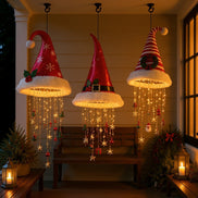 Hängende Weihnachtsdekoration mit LED-Licht und Nikolausmütze – Luminella
