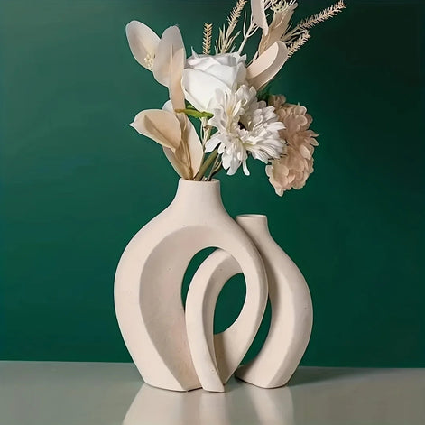Aruna Keramikvasen Set – 2-teilig, Nordisches Design