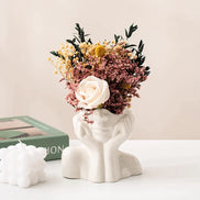 Arvella Keramikvase mit Gesichtsdesign für Dekoration und vielseitige Nutzung