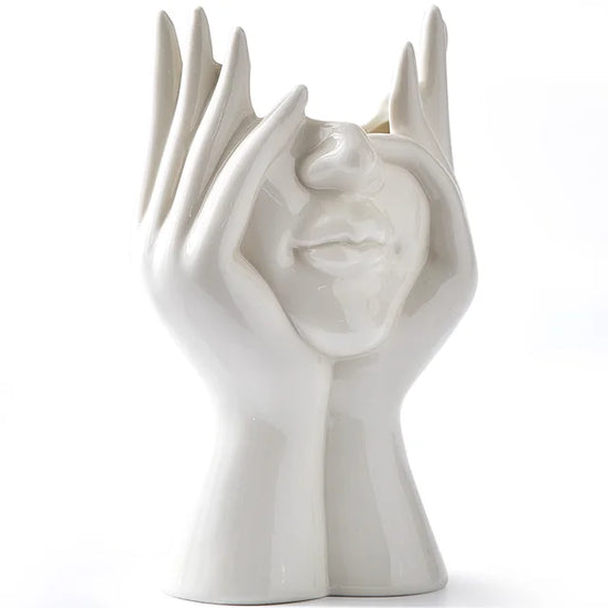 Arvella Keramikvase mit Gesichtsdesign für Dekoration und vielseitige Nutzung