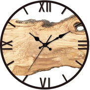 Arvion Holzwanduhr mit Harzdetails – Wanduhr aus Holz und Kunstharz