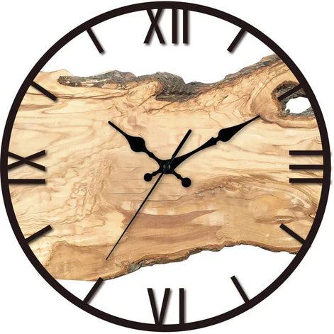 Arvion Holzwanduhr mit Harzdetails – Wanduhr aus Holz und Kunstharz