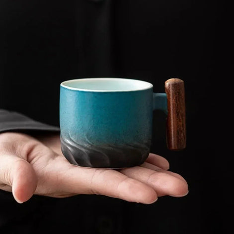 Barcavo Espressotasse aus Keramik mit Holzgriff – Stilvolle Kaffeemomente