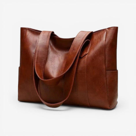 Ravello Schultertasche Damen aus Leder mit großem Hauptfach und breiten Trägern