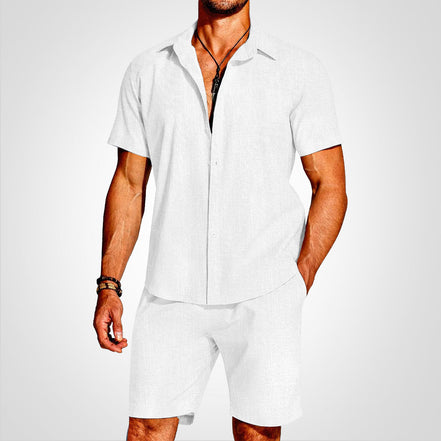 Lunero Herren 2-teiliges Set mit Hemd und Shorts