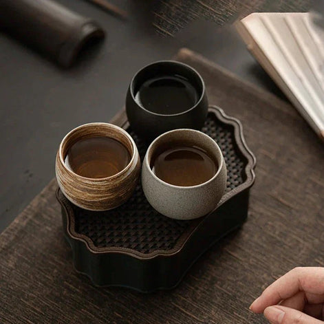 Calvero Handgefertigte Espressotassen aus glasierter Keramik – Rustikaler Kaffeegenuss