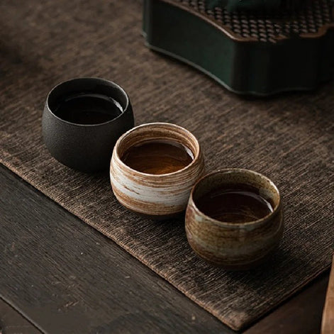 Calvero Handgefertigte Espressotassen aus glasierter Keramik – Rustikaler Kaffeegenuss