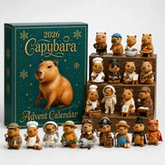 Capybara Adventskalender mit 24 Weihnachtsornamenten im 2D-Design – Capyvenna