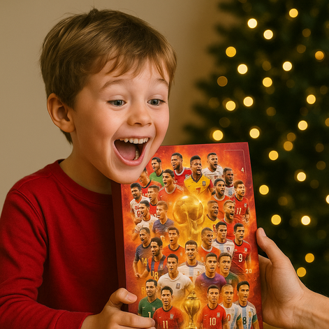 Fußball Adventskalender mit 24 Figuren und nummerierten Türchen – Torviano