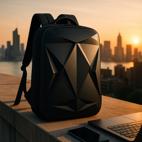 Hartschalen-Rucksack mit USB-Anschluss, 35L und 17,3 Zoll Laptopfach – Nexaro