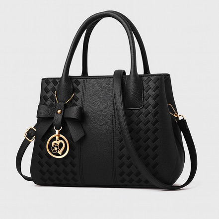 Zeravia Schultertasche Damen PU verstellbarer Gurt Schleife mehrere Fächer