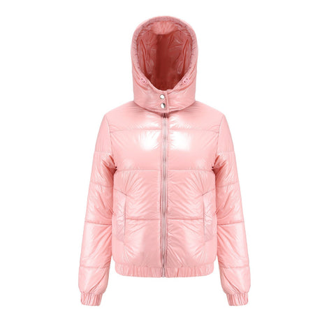 Damen Pufferjacke mit Kapuze und Glanzfinish – Mireva