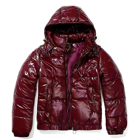 Damen Pufferjacke mit Kapuze und Glanzfinish – Mireva