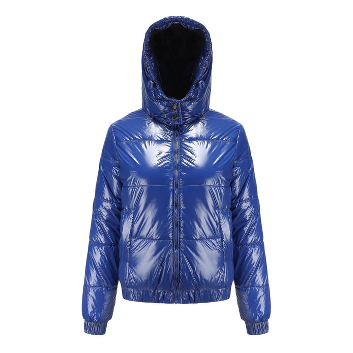 Damen Pufferjacke mit Kapuze und Glanzfinish – Mireva