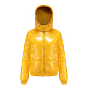 Damen Pufferjacke mit Kapuze und Glanzfinish – Mireva