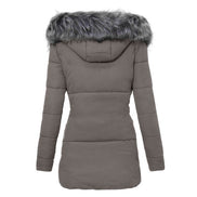 Damen Winterjacke mit abnehmbarem Kunstfellkragen – Varelia