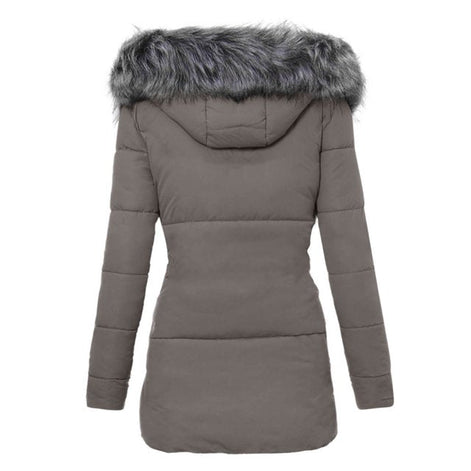 Damen Winterjacke mit abnehmbarem Kunstfellkragen – Varelia