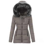Damen Winterjacke mit abnehmbarem Kunstfellkragen – Varelia