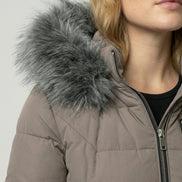 Damen Winterjacke mit abnehmbarem Kunstfellkragen – Varelia