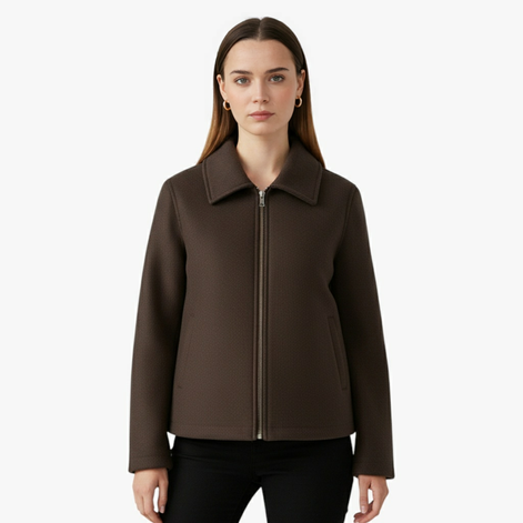 Damen Kurzjacke mit Reverskragen und Reißverschluss Varelia