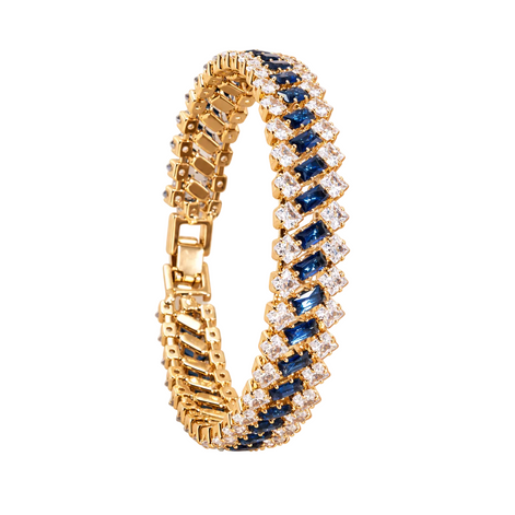 Damen Armband mit Steinen und geometrischen Gliedern – Geovelia
