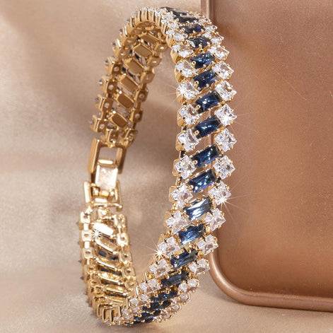 Damen Armband mit Steinen und geometrischen Gliedern – Geovelia