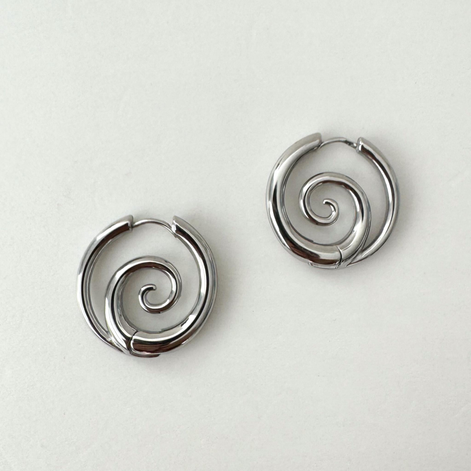 Damen Creolen mit Spiral-Motiv und offener Form – Spiravella