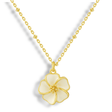 Damen Halskette mit fünfblättrigem Blumenanhänger – Florenixa