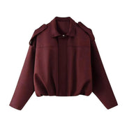 Damen Oversize Bomberjacke aus Wildlederoptik – Virella