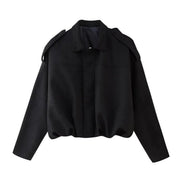Damen Oversize Bomberjacke aus Wildlederoptik – Virella