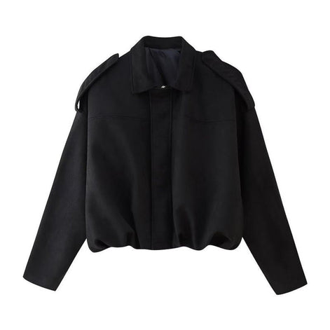 Damen Oversize Bomberjacke aus Wildlederoptik – Virella