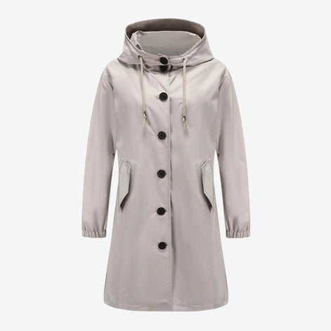 Damen Parka mit Kapuze, Knopfverschluss und langen Ärmeln Varelia
