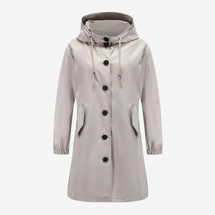 Damen Parka mit Kapuze, Knopfverschluss und langen Ärmeln Varelia