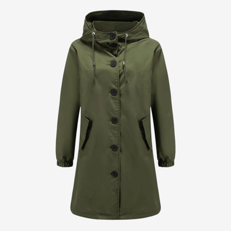Damen Parka mit Kapuze, Knopfverschluss und langen Ärmeln Varelia