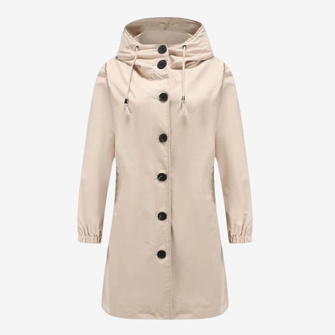 Damen Parka mit Kapuze, Knopfverschluss und langen Ärmeln Varelia