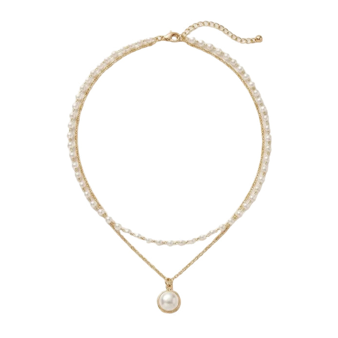 Damen Perlenkette mit gleichmässigen Perlen – Perlivana