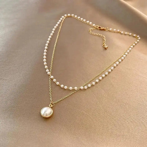 Damen Perlenkette mit gleichmässigen Perlen – Perlivana
